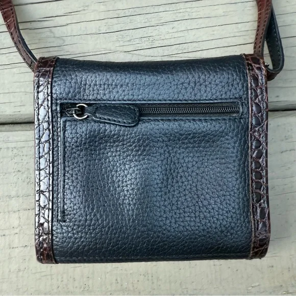 Brighton Black and Brown Leather Crossbody Wallet - Picture 3 of 15